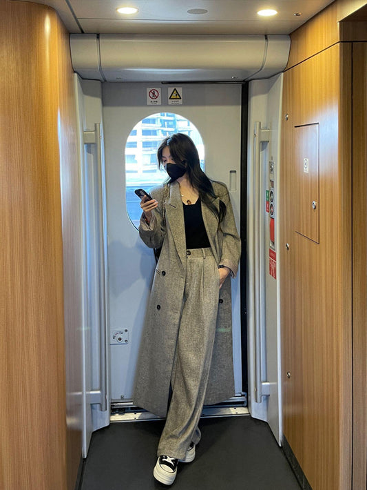 VERILADY |(予約販売)トレンドロングジャケット&パンツ2点セットアップ