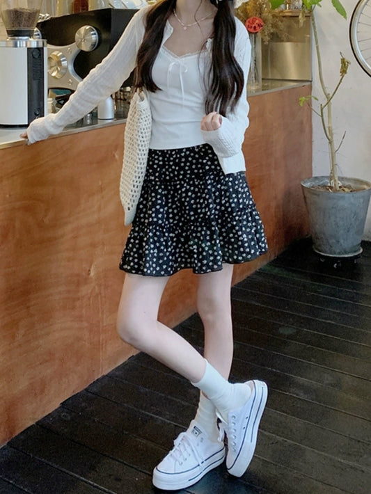 VERILADY |花柄ボリュームフレアミニスカート