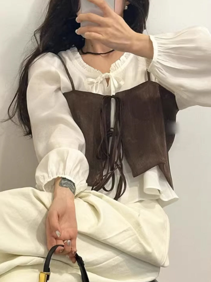 VERILADY |2WAY透け感シフォンレイヤードビスチェ