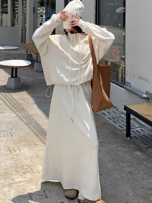 VERILADY |ジッププルオーバー&ロングスカート2点セットアップ