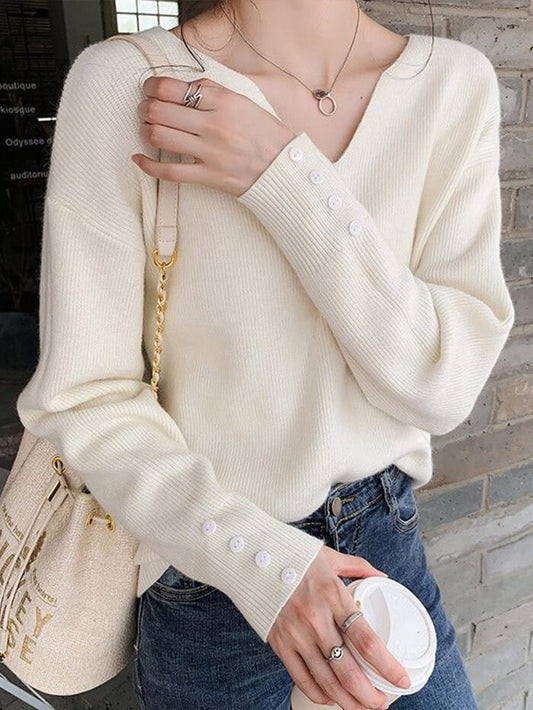 VERILADY | (再入荷)Vネックニットプルオーバー