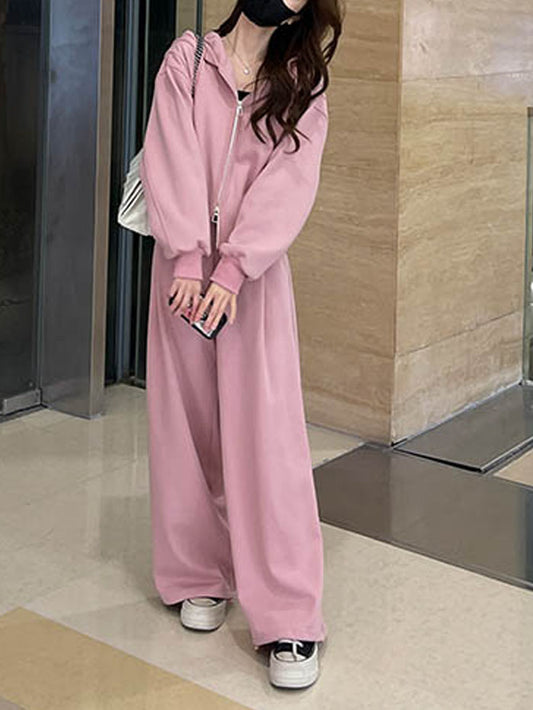 VERILADY |ジップアップパーカー×スウェットロングパンツ2点セットアップ