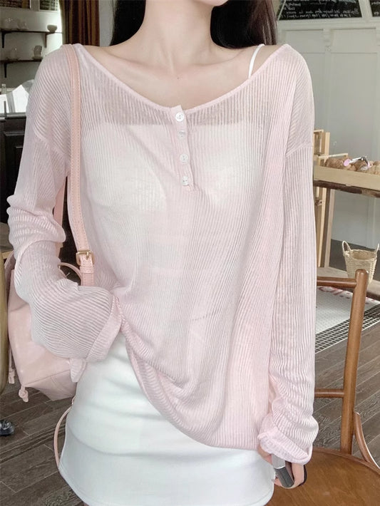 VERILADY |透かし編みパックリボンサマーニット 日焼け止め対策