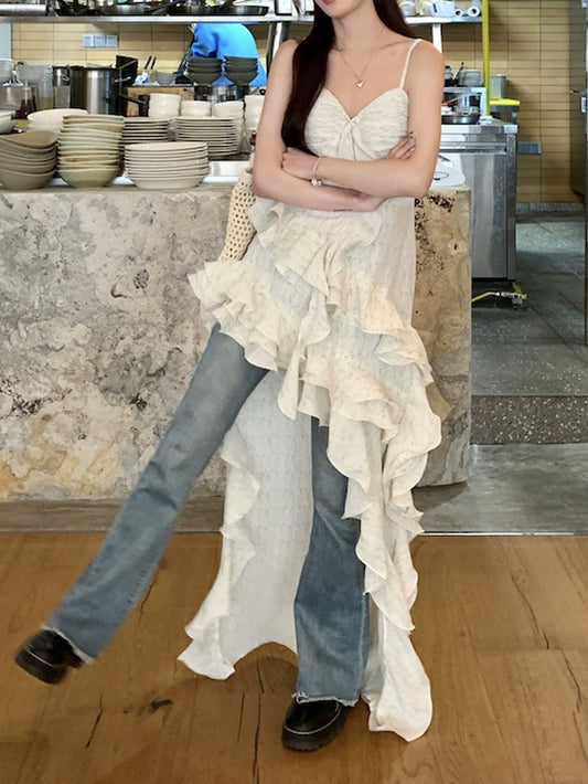 VERILADY |花柄フリルフレンチフレアキャミワンピ