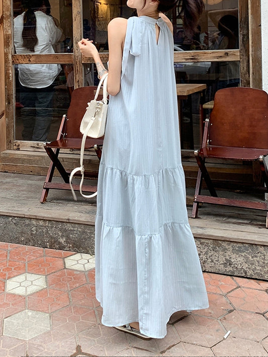 VERILADY |サマータイカラーホルターロングワンピース