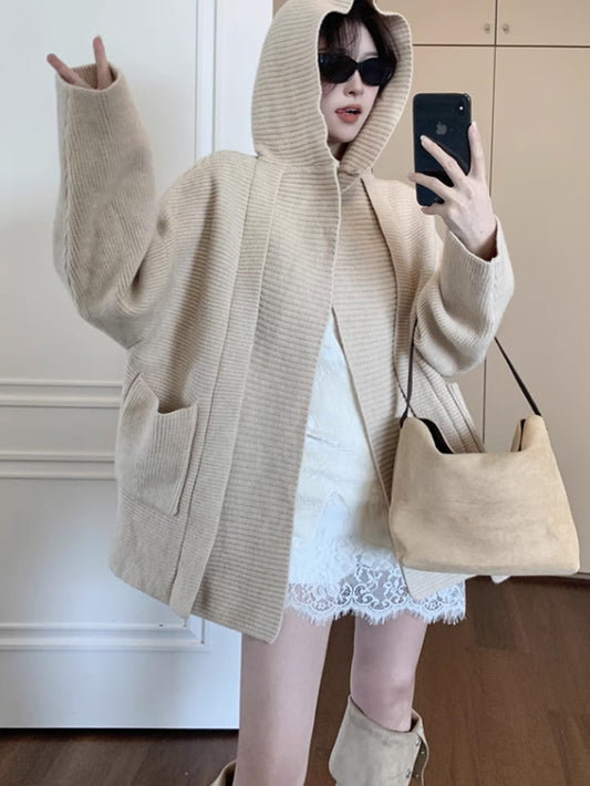 VERILADY |フード付きカーディガンコート コーディガン