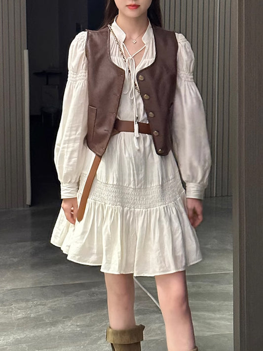 VERILADY | 着丈が選べる/ワンピース&ベスト2点セットアップ