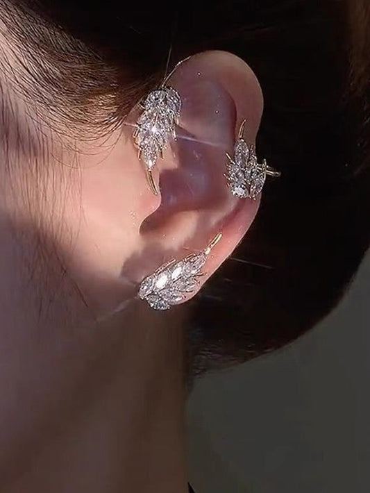 VERILADY |クリスタルイヤーアクセサリー イヤーカフ 耳掛 クリップ ピアス イヤリング