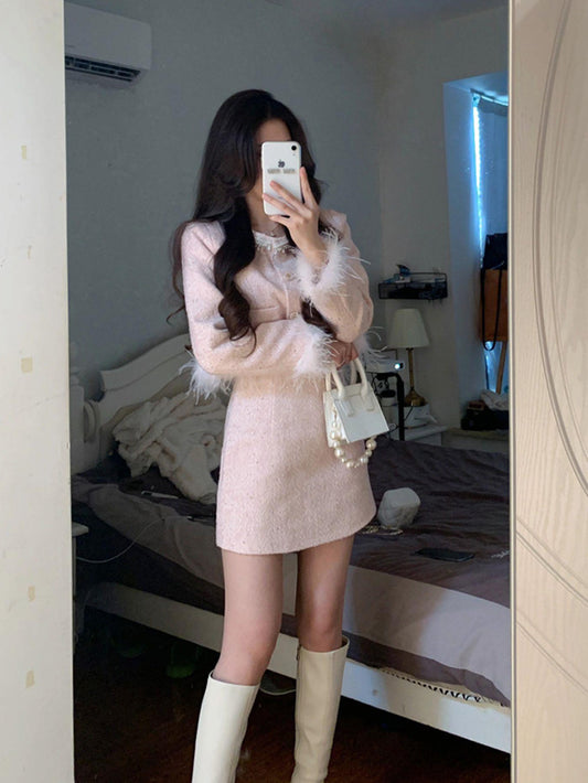 VERILADY |さくらピンクツイードジャケット&スカート2点セットアップ