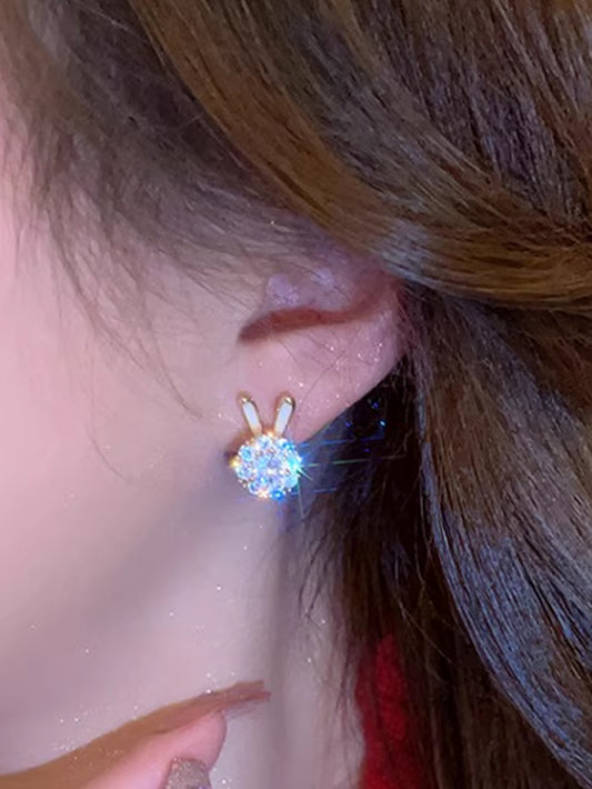 VERILADY | ぐるぐる回るうさぎ きらきらおしゃれピアス アクセサリー イヤリング