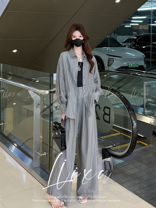 VERILADY |(予約販売)大人カジュアルシャツ+パンツ+キャミ3点セットアップ