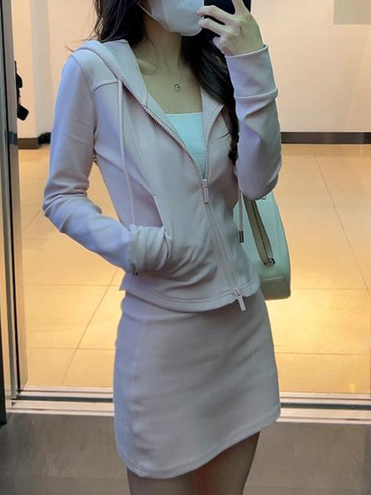 VERILADY |ジップジャケット×ショートスカート2点セットアップ