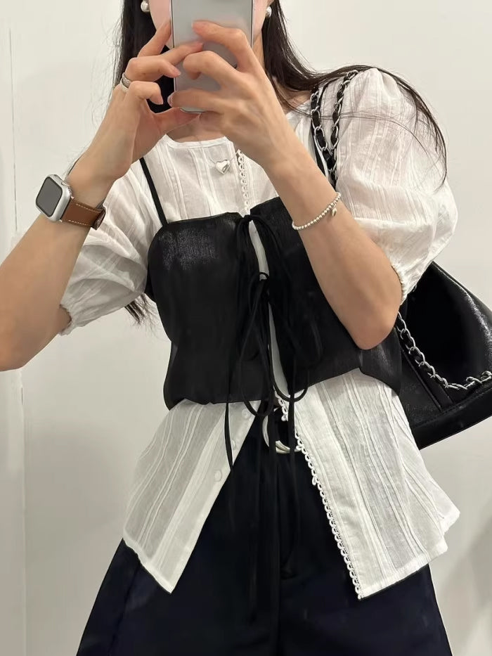 VERILADY |2WAY透け感シフォンレイヤードビスチェ