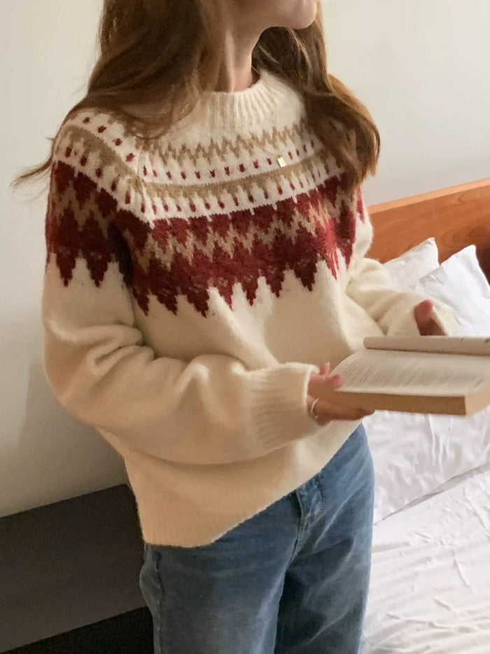 VERILADY |クリスマス風ノルディック柄ニットトップス セーター