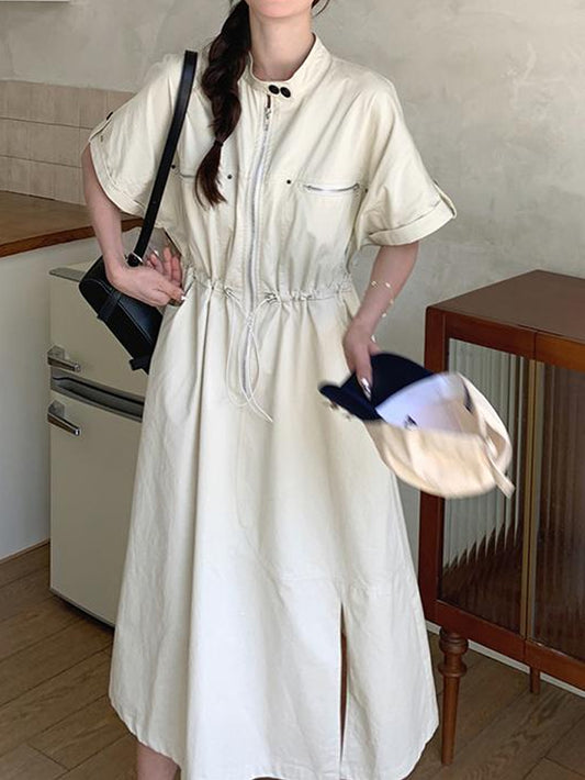 VERILADY |カジュアルフロントジップ ウエストドローコードで調節可能