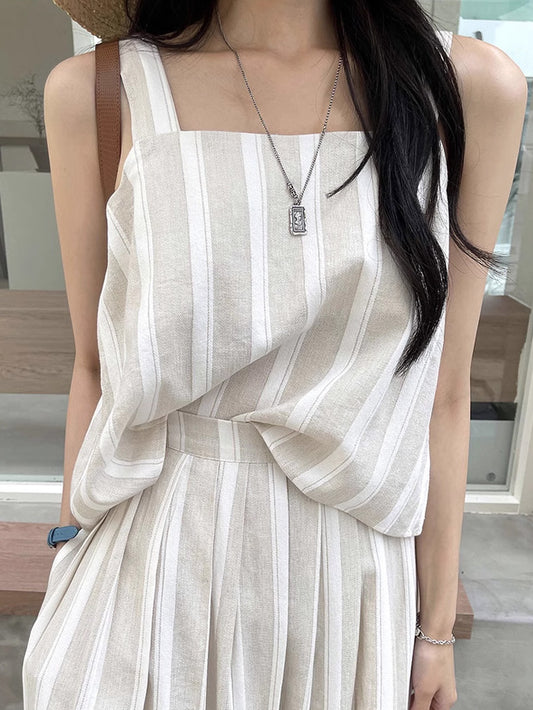 VERILADY |ストライプキャミソール&ロングスカート上下2点セットアップ
