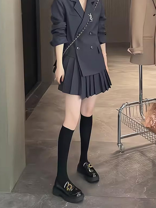 VERILADY |【予約販売】韓国っぽセットアップ ジャケット + プリーツスカート2点セットアップ