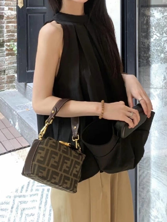 VERILADY |ノースリーブスタンドカラーシャツブラウス