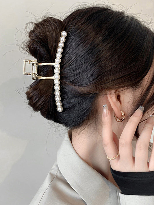 VERILADY |パールバンスクリップ 髪留め ヘアクリップ 髪飾り