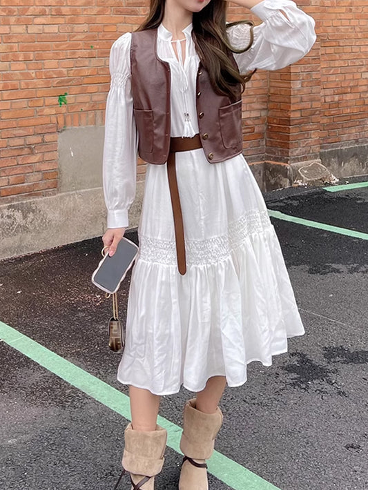 VERILADY | 着丈が選べる/ワンピース&ベスト2点セットアップ