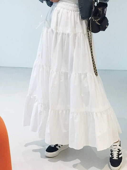 VERILADY |韓国風ティアードフリルフレアロングスカート