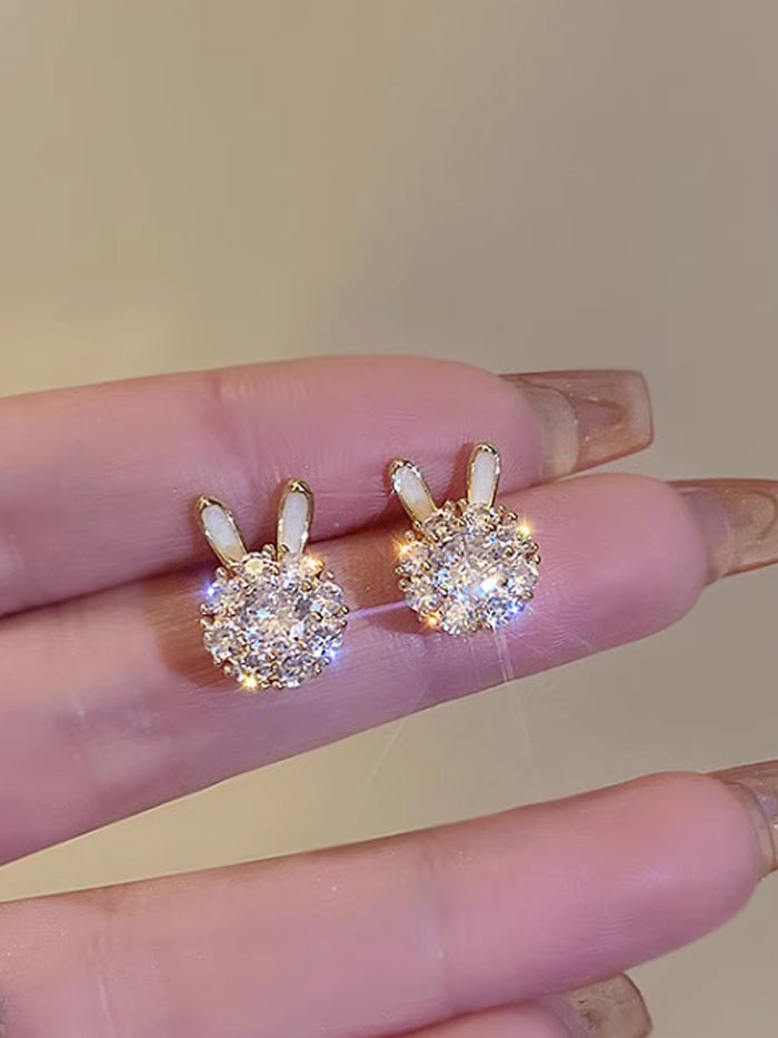 VERILADY | ぐるぐる回るうさぎ きらきらおしゃれピアス アクセサリー イヤリング