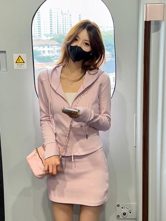 VERILADY |ジップジャケット×ショートスカート2点セットアップ