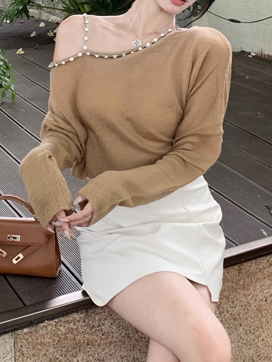 VERILADY |ちょい 肌見せ肩空きオータム薄手セーター