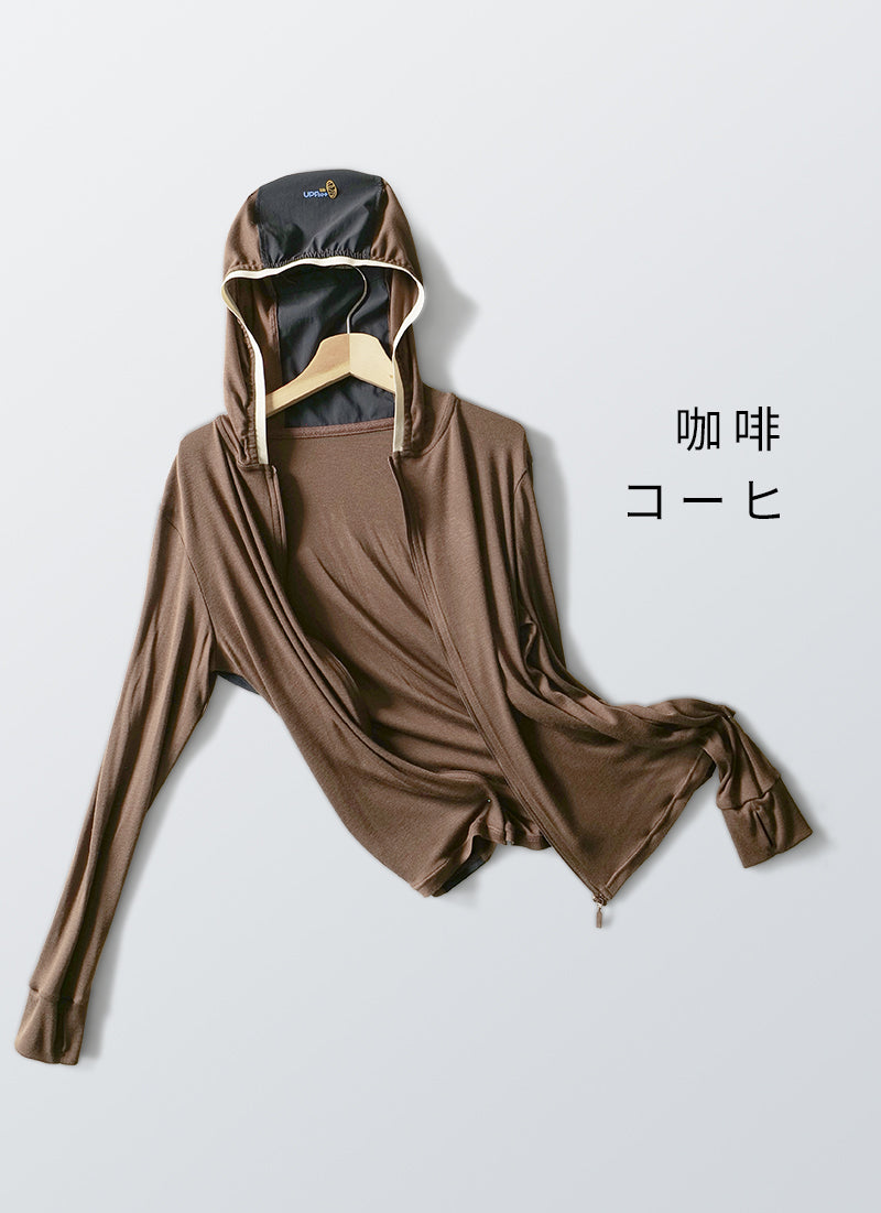 シルク入り UVカット パーカー 女性用 超軽量 136g UPF50+ 日焼け防止