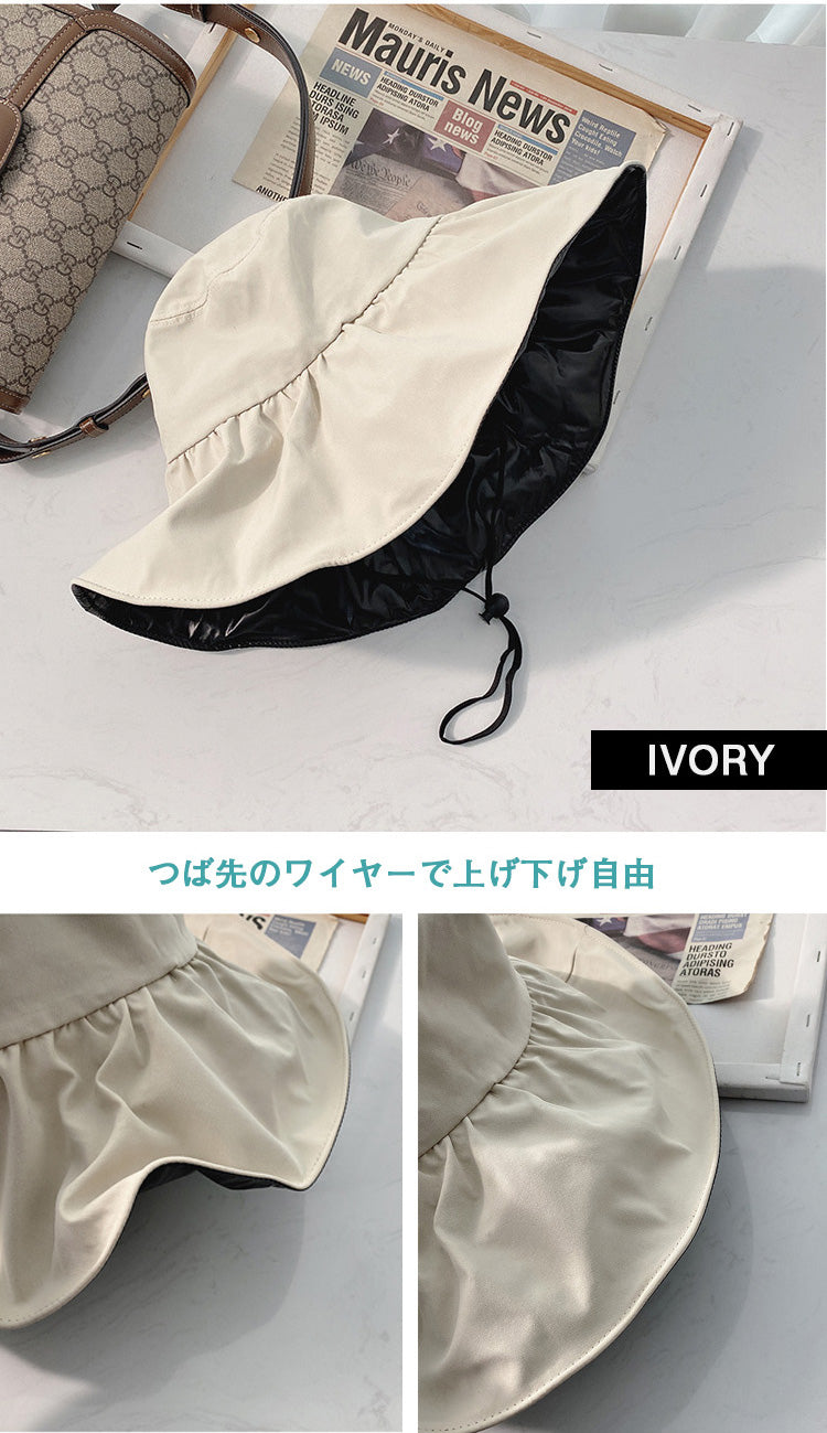 VERILADY |サファリハット あご紐付き レディースハット つば広帽子 5色展開