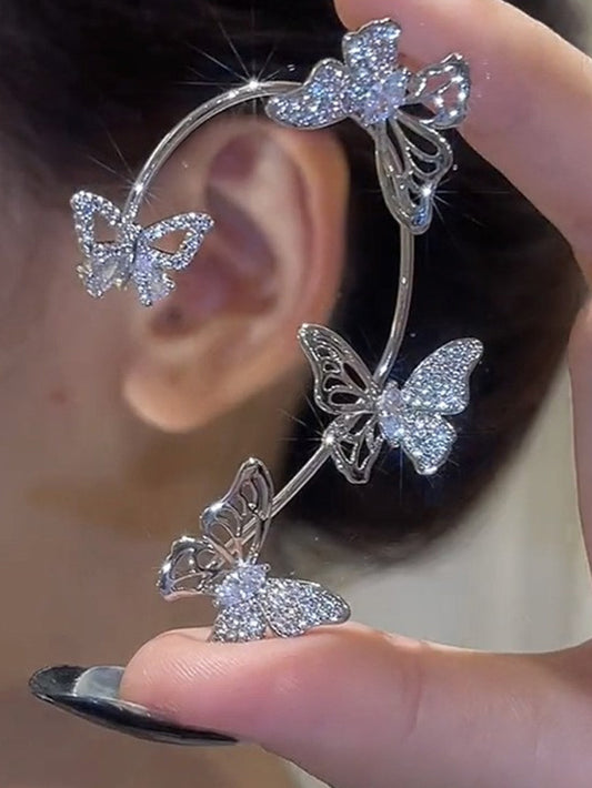 VERILADY |蝶々デザインイヤーアクセサリー イヤーカフ 耳掛 クリップ ピアス イヤリング