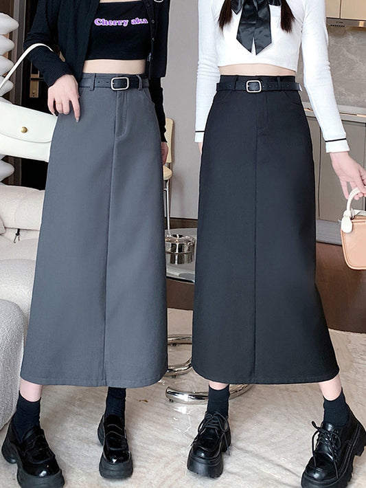 VERILADY | 韓国っぽハイウエストマキシ丈タイトスカート バックスリット 2色