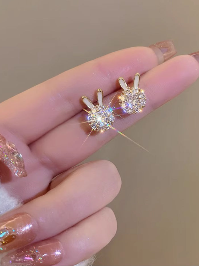 VERILADY | ぐるぐる回るうさぎ きらきらおしゃれピアス アクセサリー イヤリング