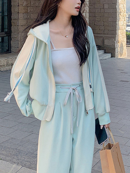 VERILADY |ベイビーブルースポーティスウェット×ワイドパンツ 2点セットアップ