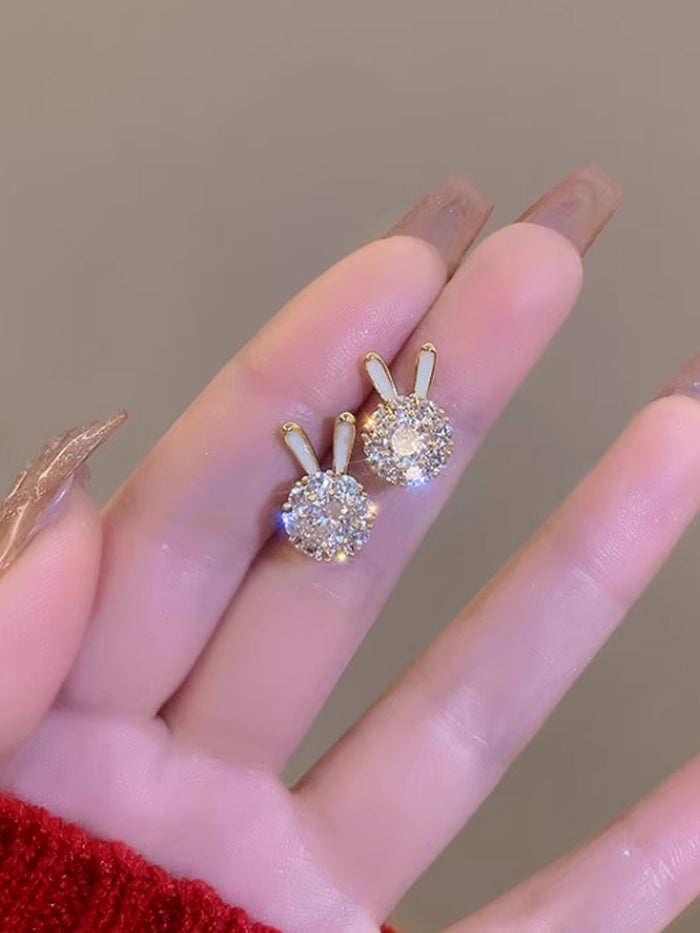 VERILADY | ぐるぐる回るうさぎ きらきらおしゃれピアス アクセサリー イヤリング