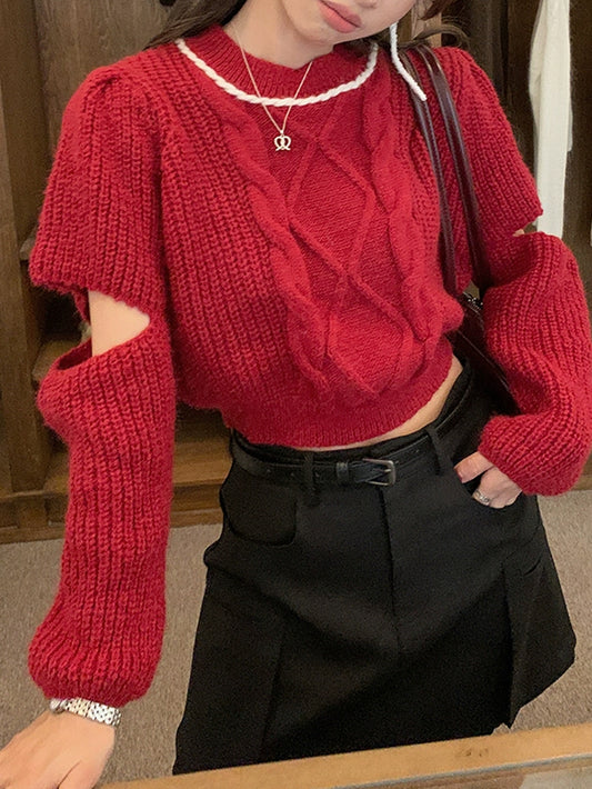 VERILADY |スリットスリーブニットトップス セーター