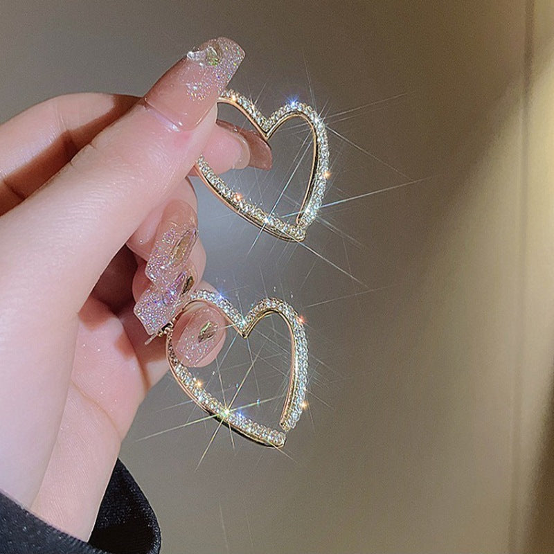 VERILADY | ハートデザインきらきらおしゃれピアス アクセサリー イヤリング イヤーカフ 耳掛 クリップ