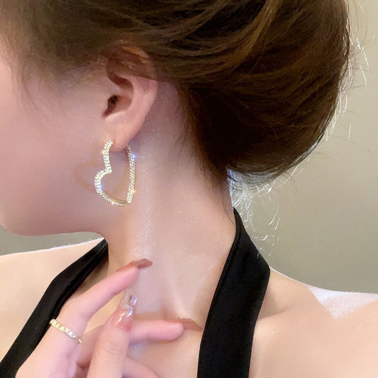 VERILADY | ハートデザインきらきらおしゃれピアス アクセサリー イヤリング イヤーカフ 耳掛 クリップ