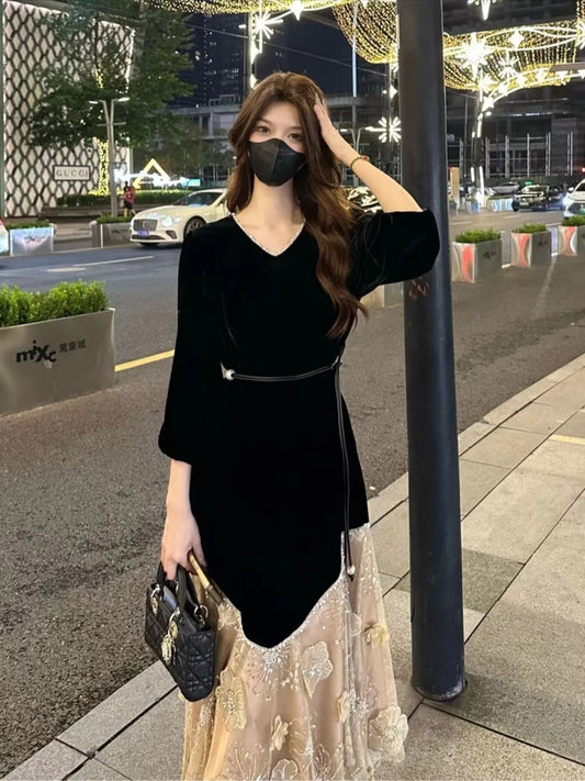 VERILADY |(予約販売)光沢感ニットトップス&スカート2点セットアップ