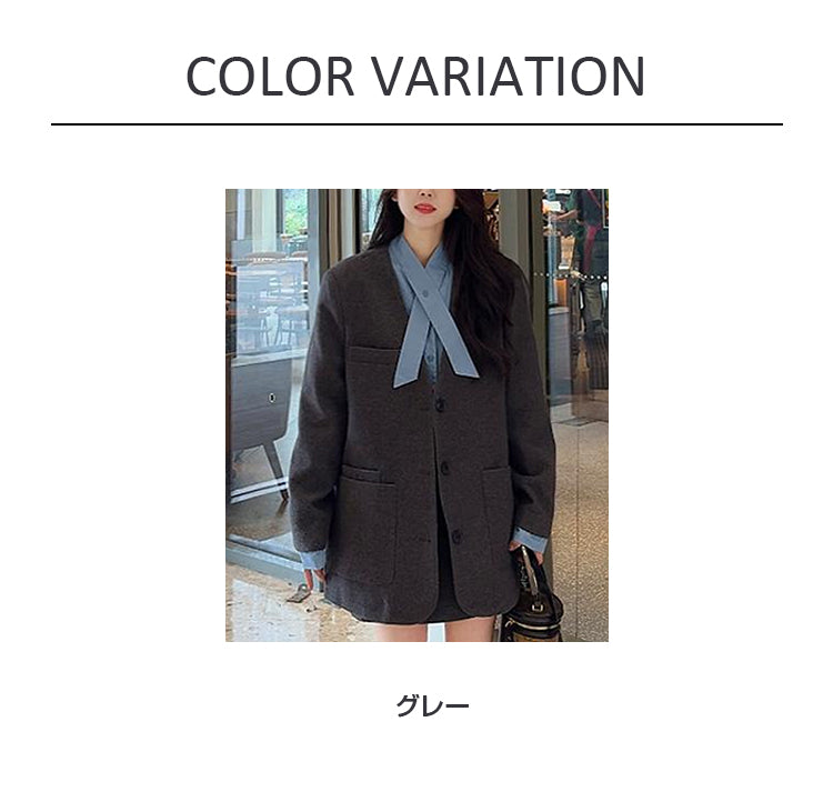 VERILADY |(予約販売)秋冬フェイクツーピースシャツジャケット&スカパン2点セットアップ