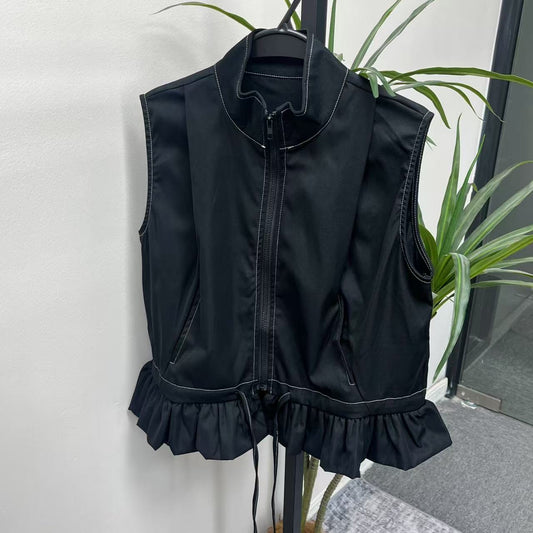 TikTokLIVE |【完売】フリル付きベスト(ジッパータイプ)