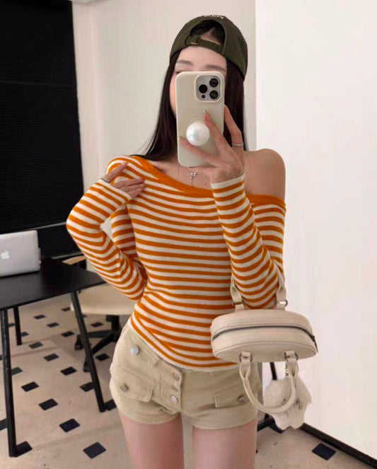 VERILADY |オフショルボーダーニット