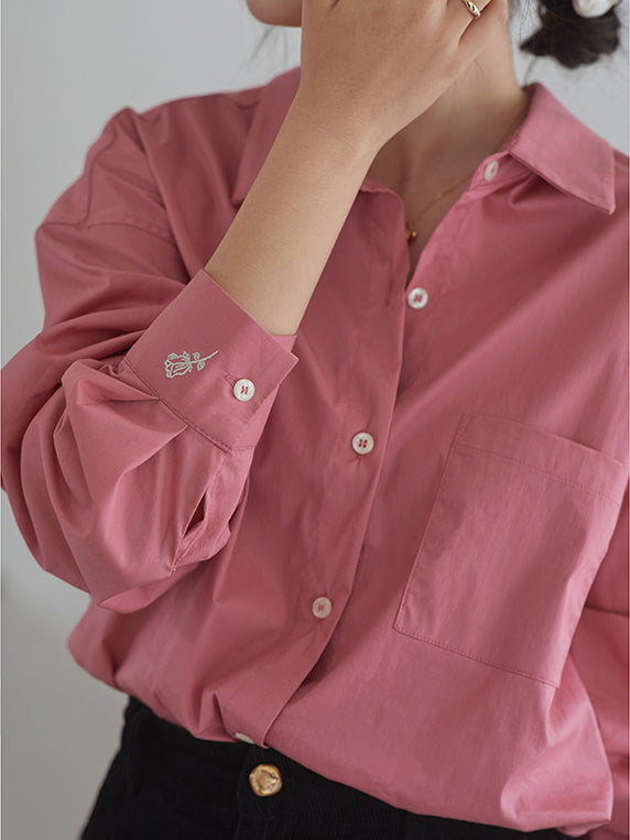 VERILADY |(在庫僅か) 袖刺繍デザインシャツ