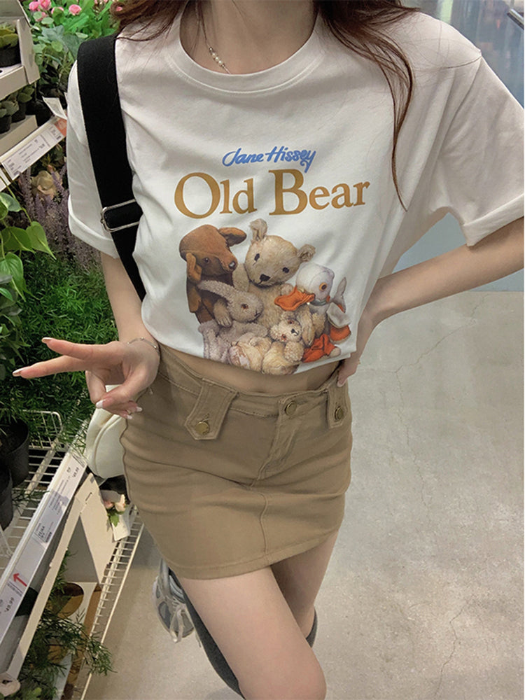 VERILADY | ベアーロゴプリントTシャツ