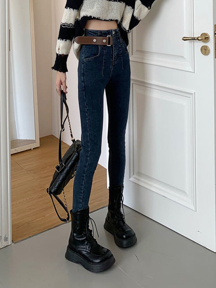 VERILADY | Thắt lưng Quần skinny denim Quần jean cạp cao Quần jean