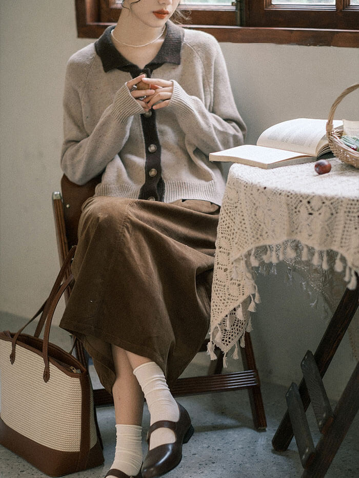 VERILADY | Váy nhung kẻ retro