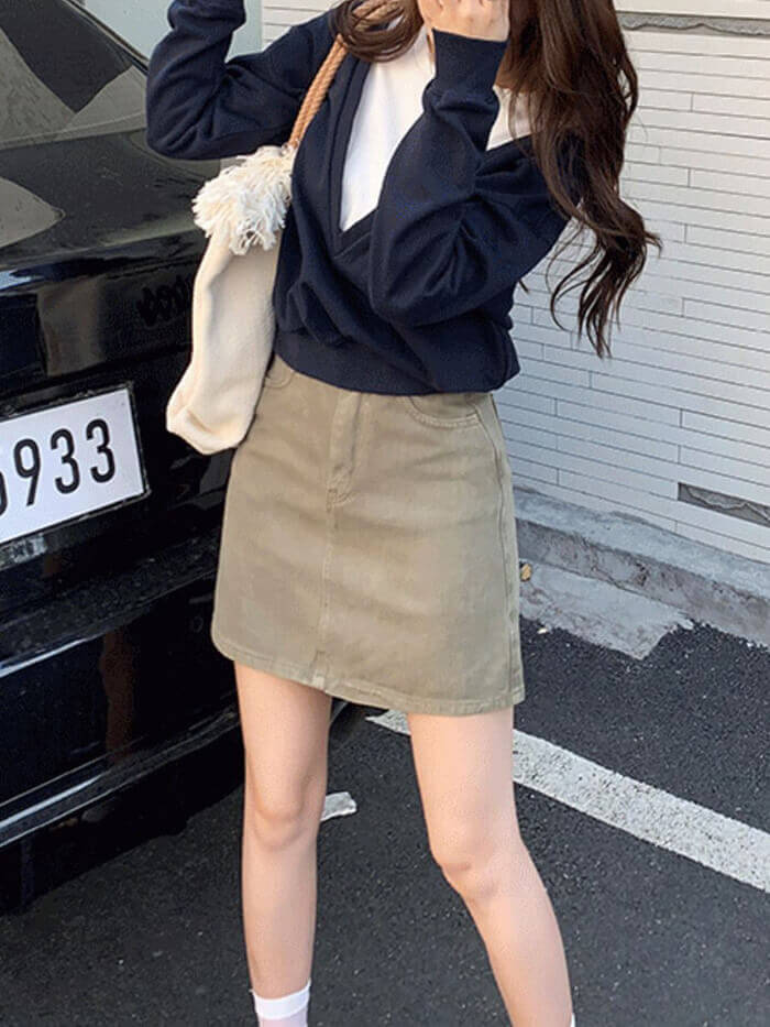 XÁC MINH | VÁY NGẮN DENIM CHỮ A