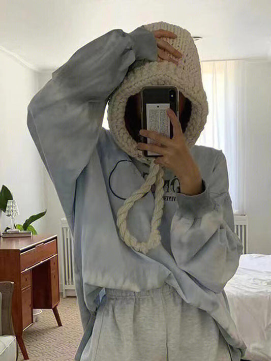 XÁC MINH | Mũ đan ruy băng Balaclava Hàn Quốc