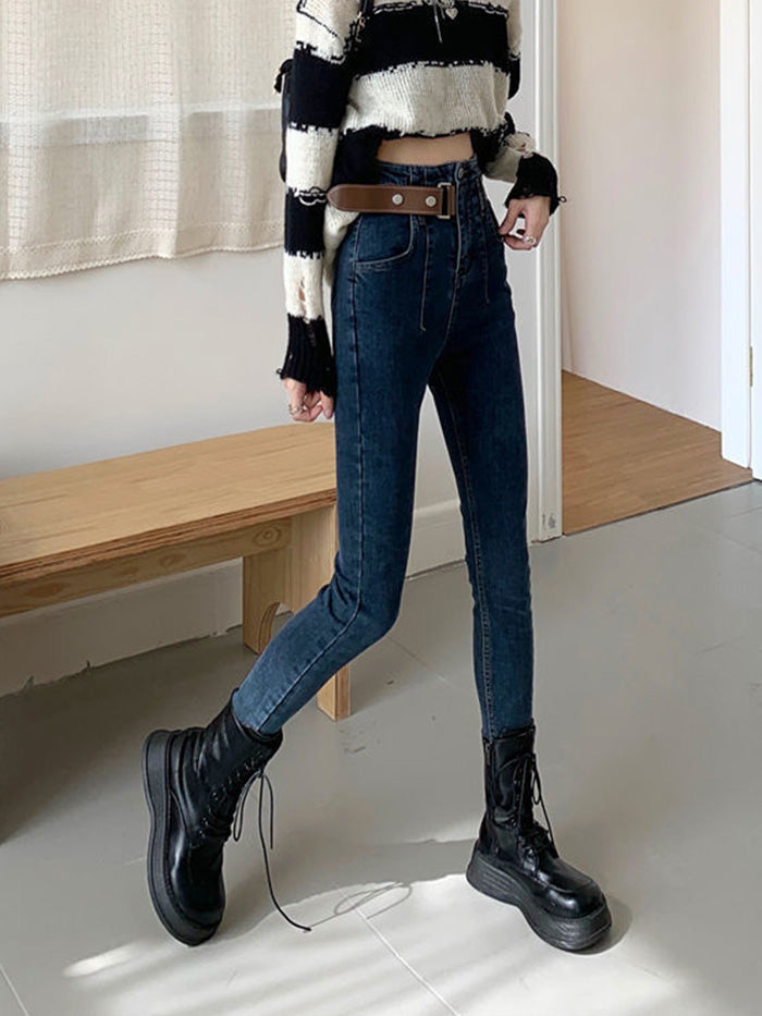 VERILADY | Thắt lưng Quần skinny denim Quần jean cạp cao Quần jean
