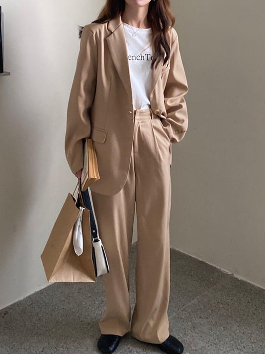 VERILADY | Cài đặt áo khoác rộng đơn giản và quần ống rộng